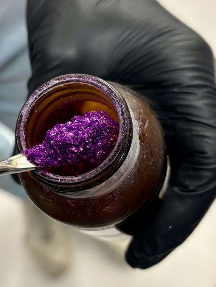 Anhydrous chromium trichloride is a purple salt