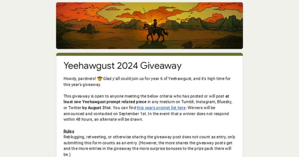 Yeehawgust 2024 Giveaway