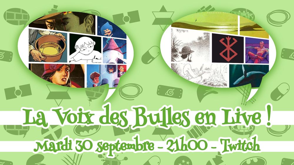 Annonce du live de la Voix des Bulles le mardi 30 septembre à 21h sur twitch. 