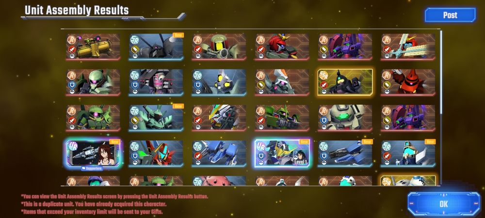 Anniversary pull from the gacha game SD Gundam G Gen Eternal. Two URs on this page being Barbatos and the Ptolemaios.