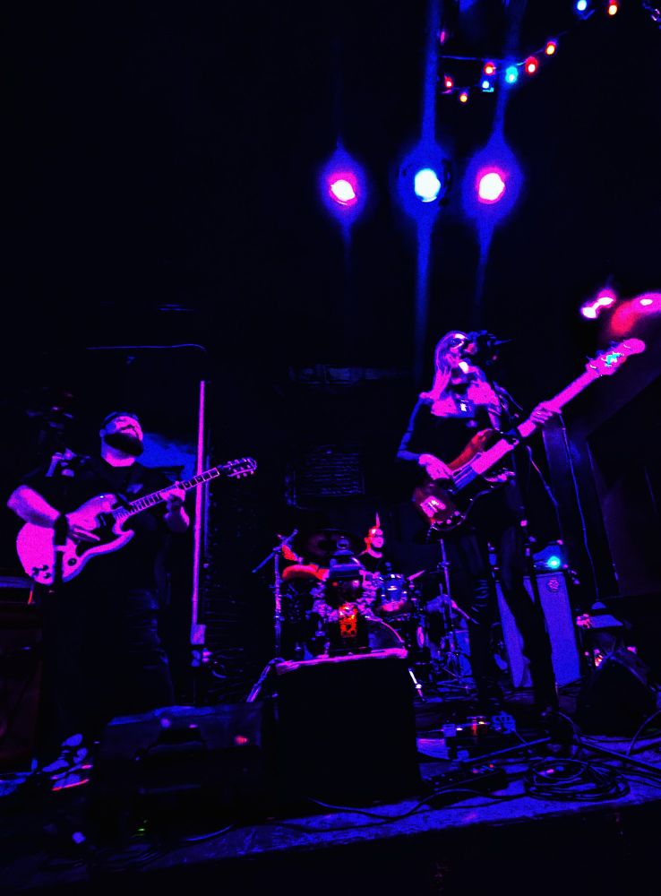 Fourth Dominion playing impactful, gorgeous post-punk-infused goth metal onstage at Bar Bad Ending 