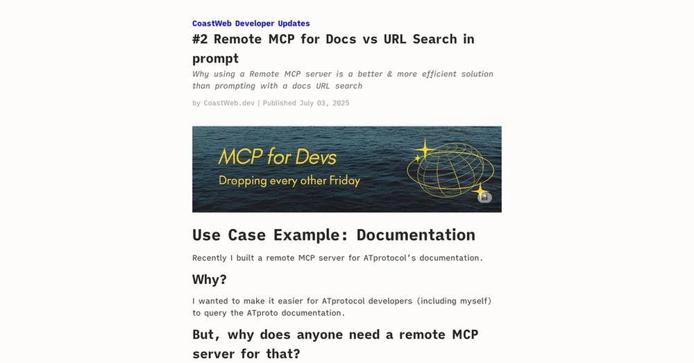 #2 Remote MCP for Docs vs URL Search in prompt