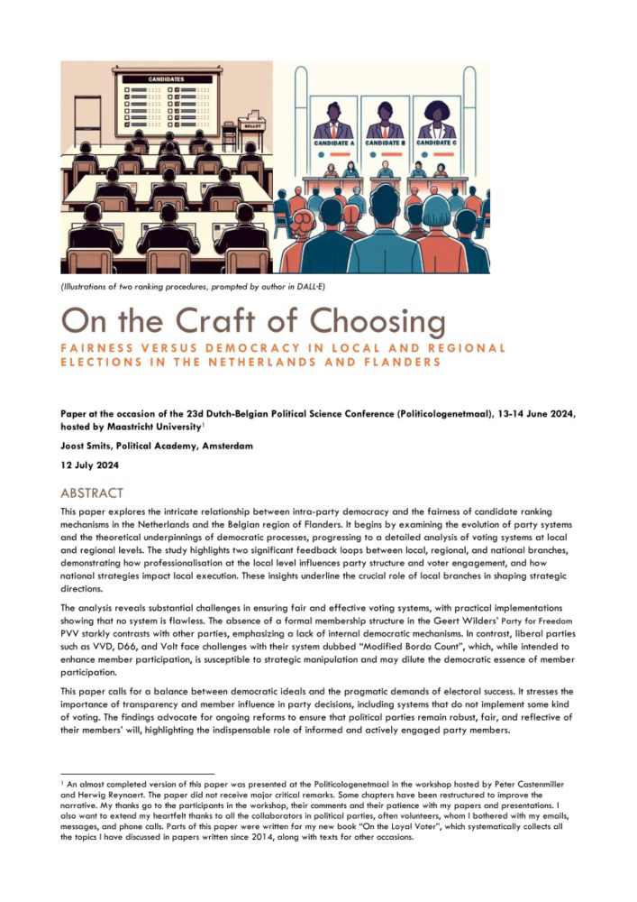 (PDF) On the Craft of Choosing - Fairness versus democracy in local and regional elections in The Netherlands and Flanders