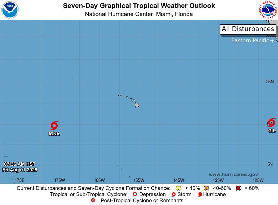 Central North Pacific 7-Day Graphical Outlook Image