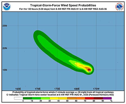 Tropical Depression Iona 34-Knot Wind Speed Probabilities