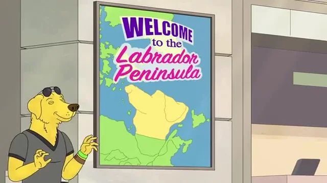 Bojack Horseman screen grab - Welcome to the Labrador Peninsula