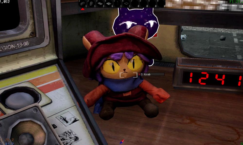 a screenshot of the game voices of the void, there's a photorealistic niko plush next to the computer consoles (you can import custom 3d models into the game)