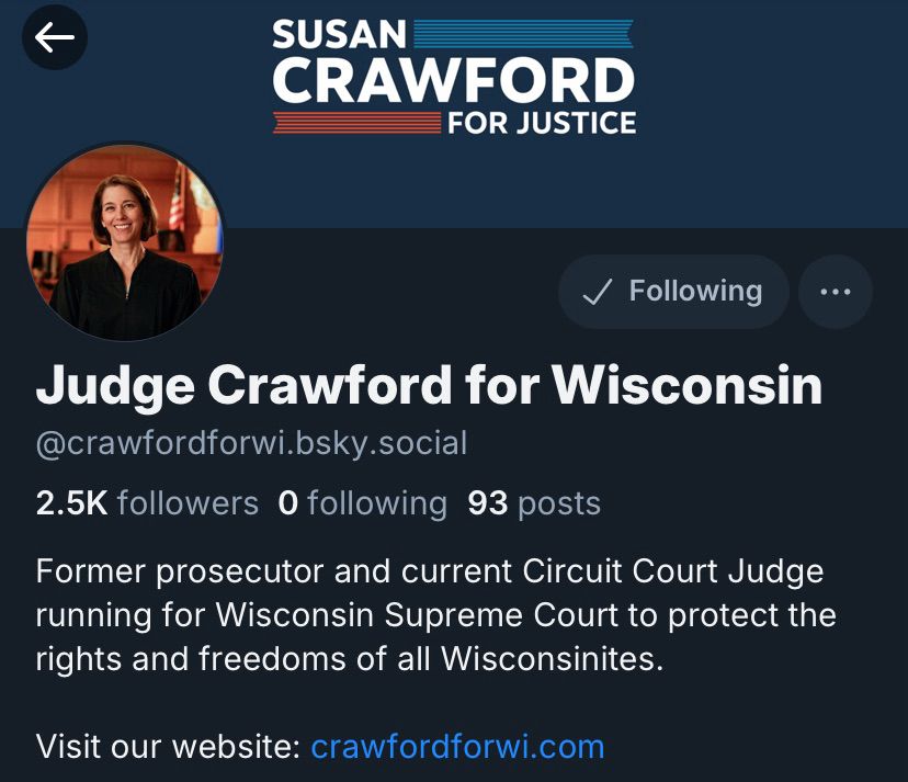 Image of Judge Crawford’s Bluesky account profile