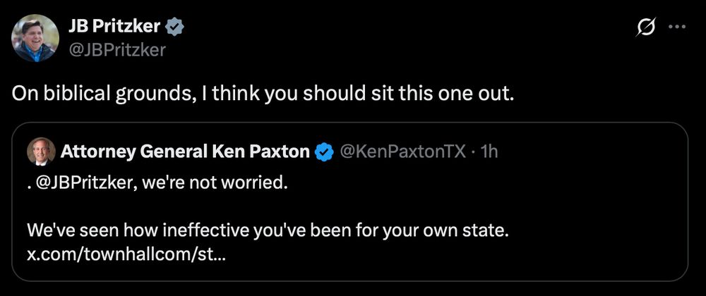 JB Pritzker tweet trolling Ken Paxton