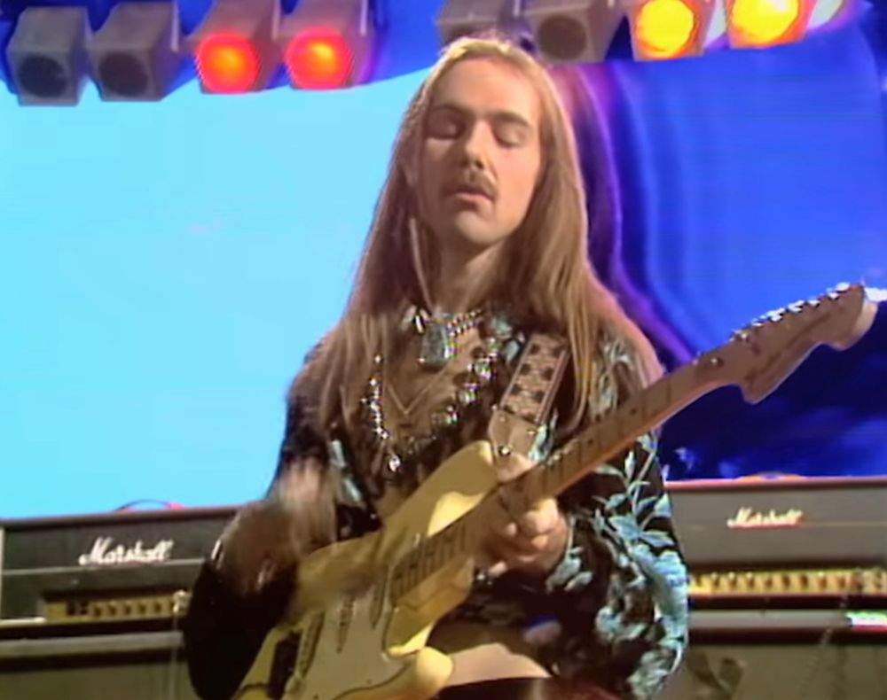 A still of a video of guitarist Uli Jon Roth playing on the Scorpions song “The Sails of Charon”