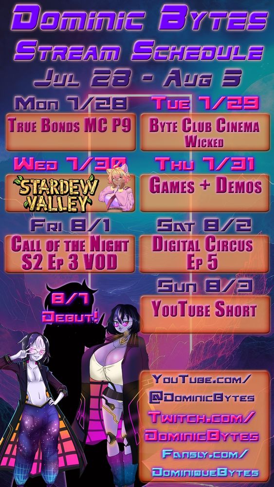 Dominic Bytes schedule