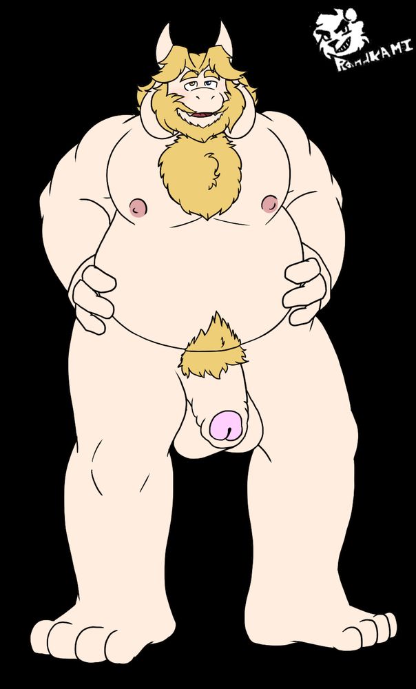 Asgore in the nude. He's definitely thinking of having a good time if the time allows it.