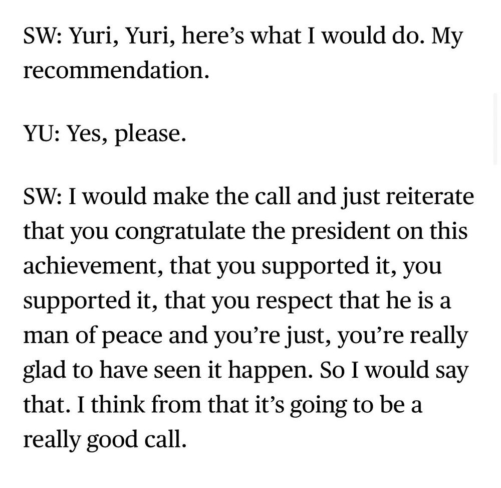 Ein Gespräch zwischen Yuri Ushakov und Steve Witkoff. 