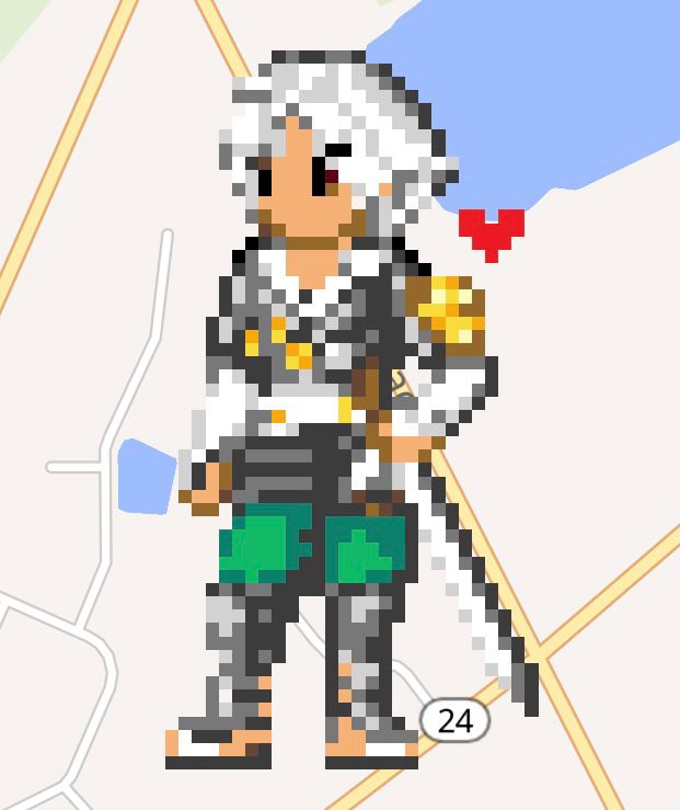 I drew a pixel rendition of ARR Thancred in wplace teehee 