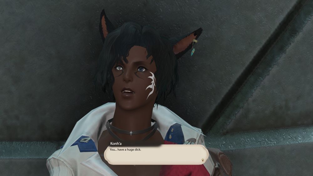 Konh’a admiring someone he just saw having intercourse in an echo 