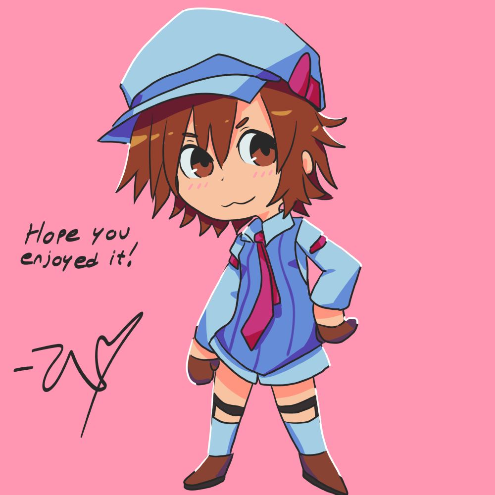 A chibi Asuka with the text "Hope you enjoyed it!" on the left