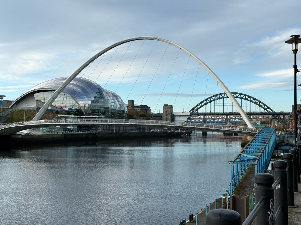 Bridges across the River Tyne with the Sage Gateshead in the background