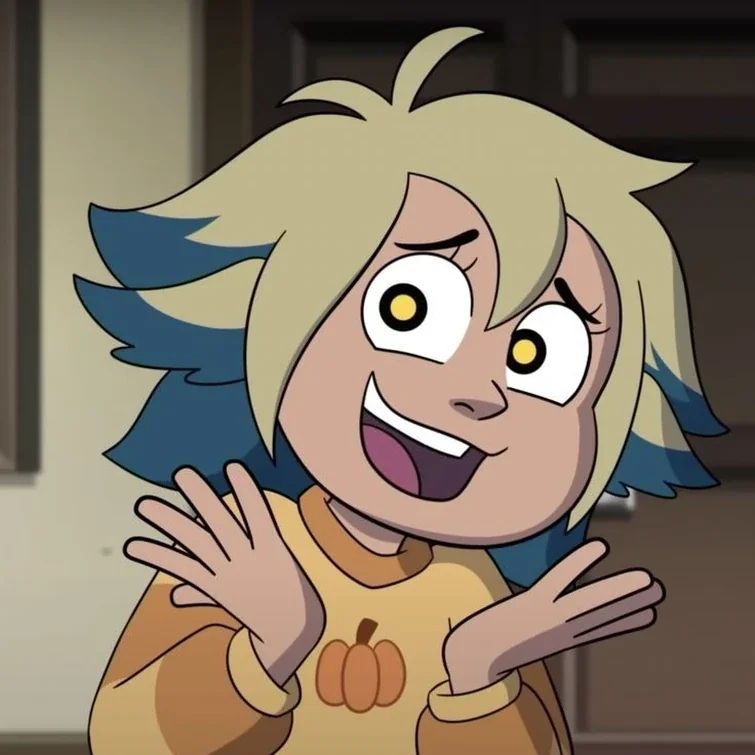 Vee from the owl house looking goofy
