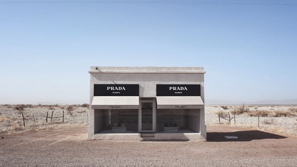 Prada Marfa. It's a very small Prada store in the desert (spoiler iirc it was an art installation)