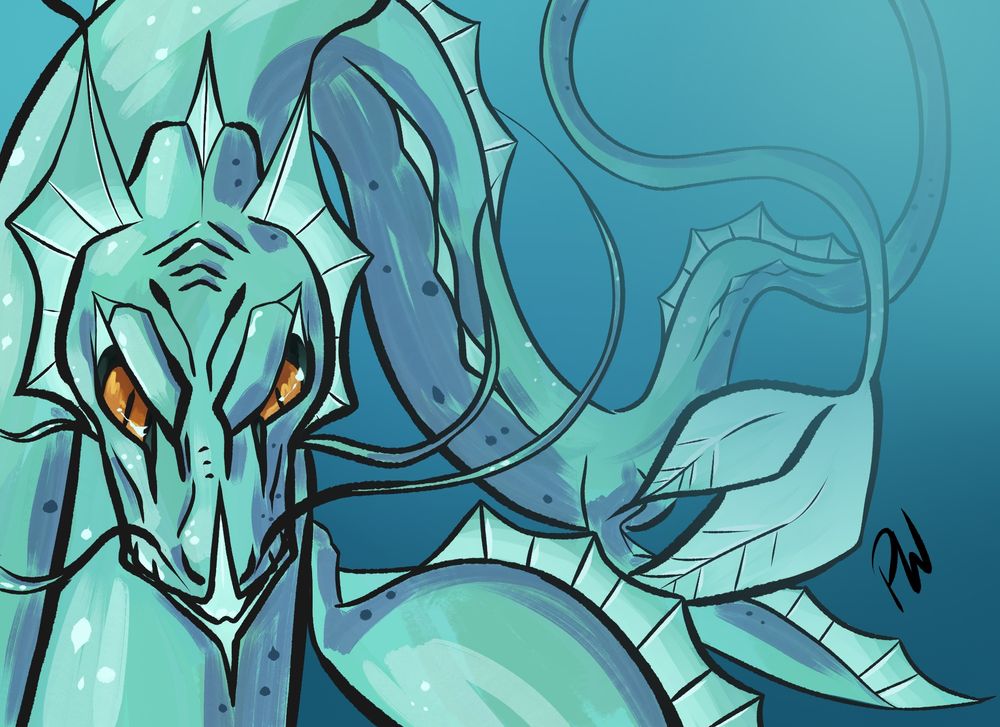 An underwater serpent dragon.