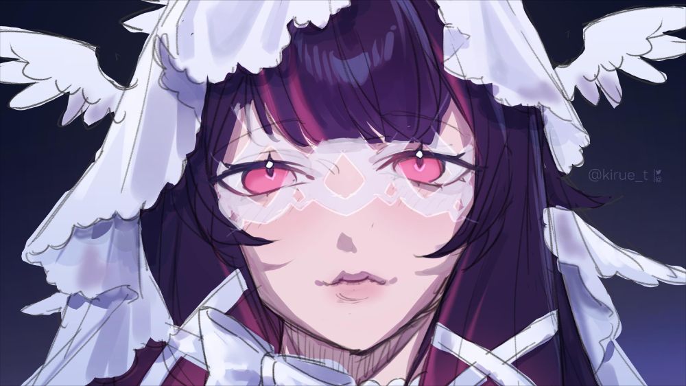 screenshot of a work in progress illustration of Columbina from Genshin Impact 