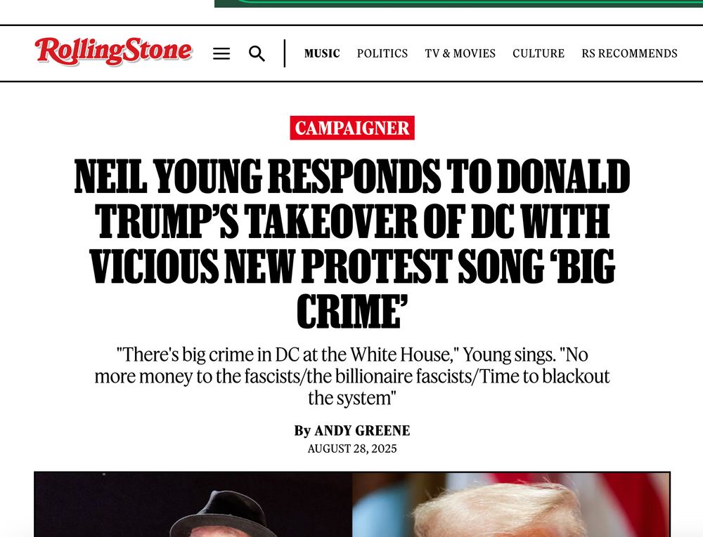 Article about Neil Young releasing protest song