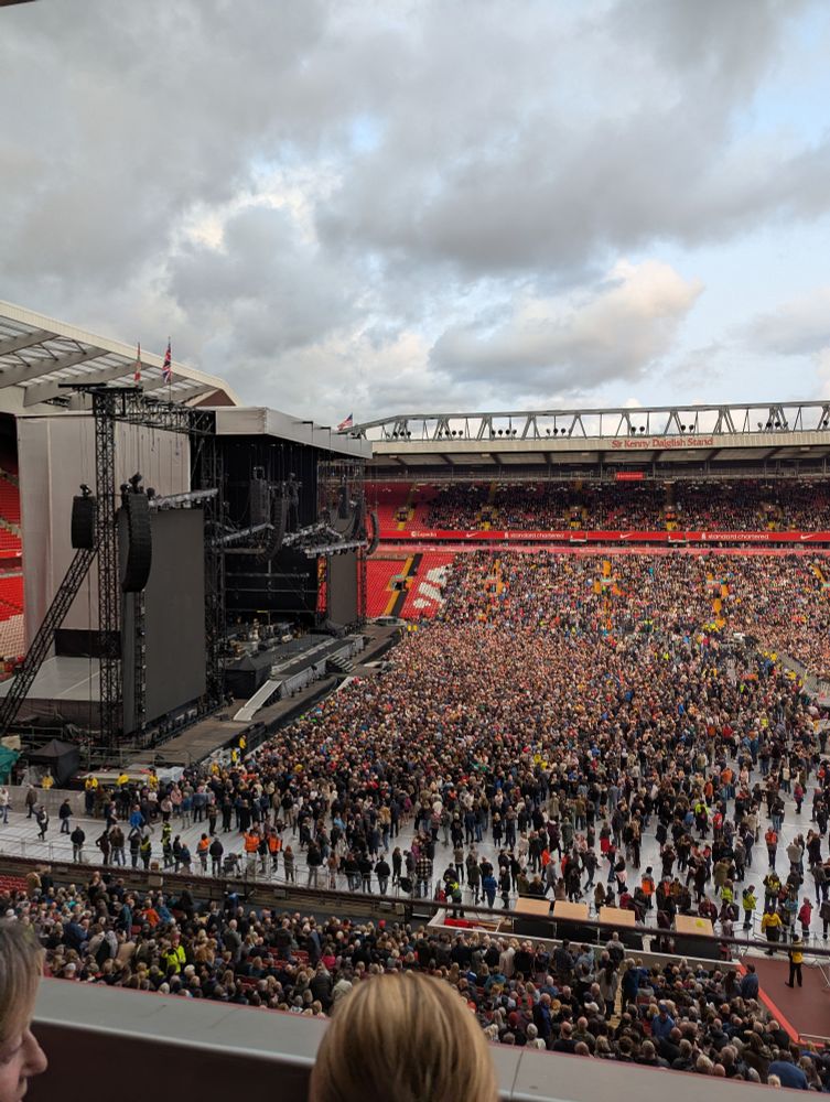 Anfield stadium filling up for Bruce Springsteen. 
