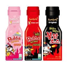 Bottles of Buldak sauce