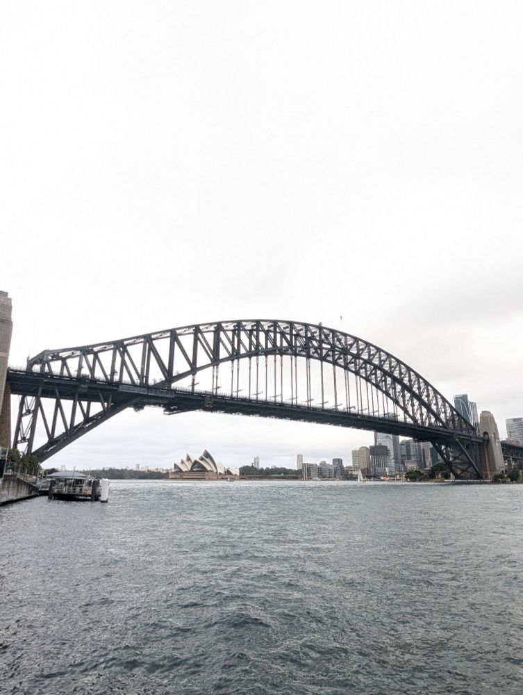 Sydney Harbour Bridge with the Sydney Opera House in the background 