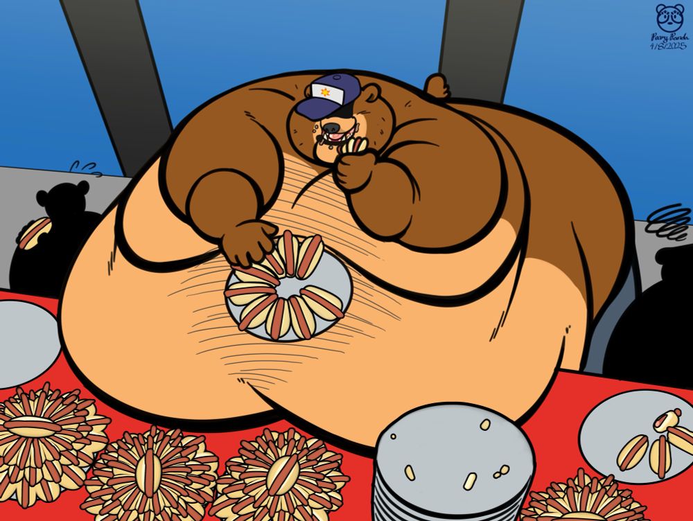 Barry doesn’t care how big he looks now. But still having that competitive spirit to be VERY competitive eater. Such going to TONS of eating contests and winning 98% at the time. Ultimately eating everything (and hopefully not everyone) in sight to win gold! Hey, got to maintain that winner bod.

