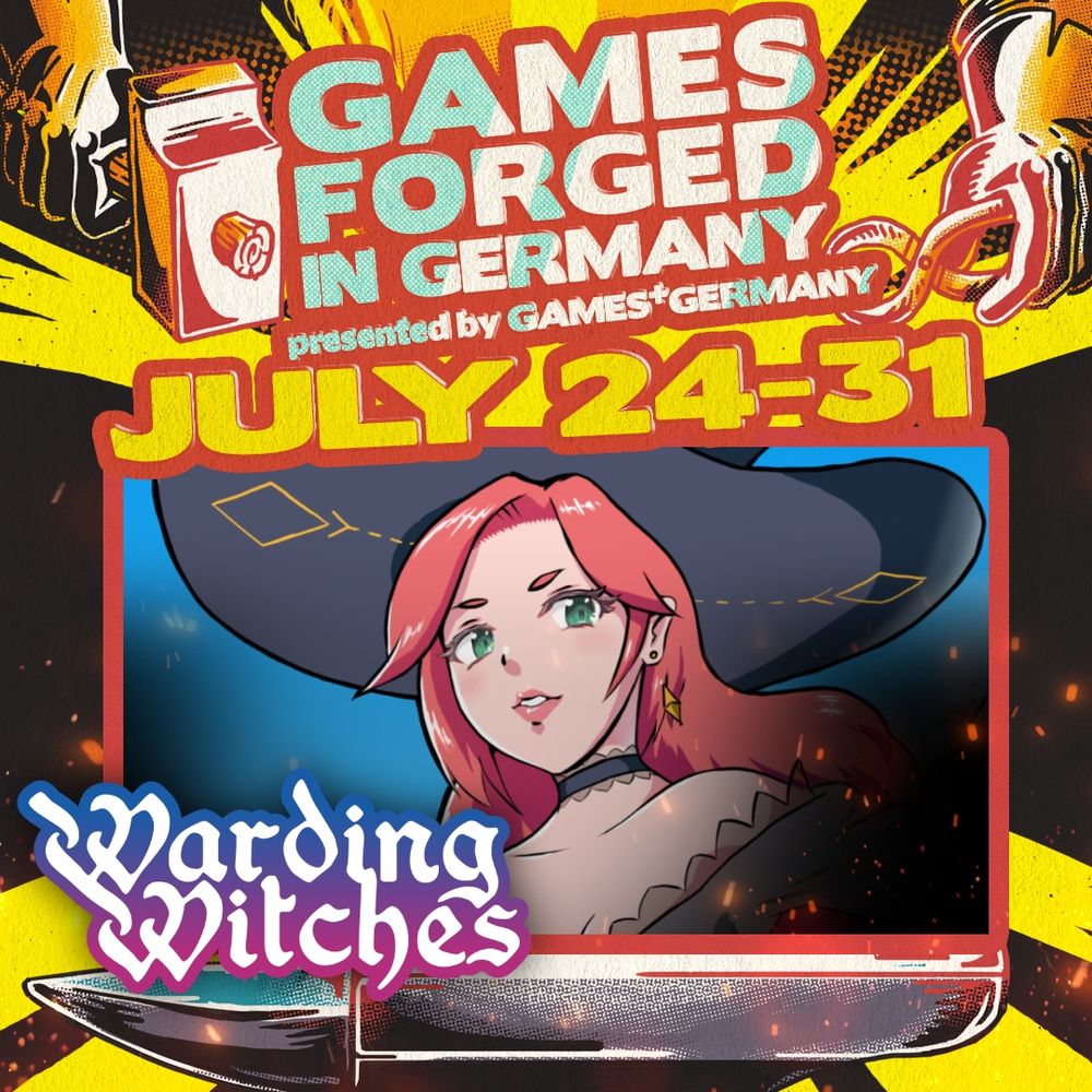 Games Germany presents the Games Forged in Germany Steam Sale, featuring Warding Witches. It runs from July 24th to 31st.