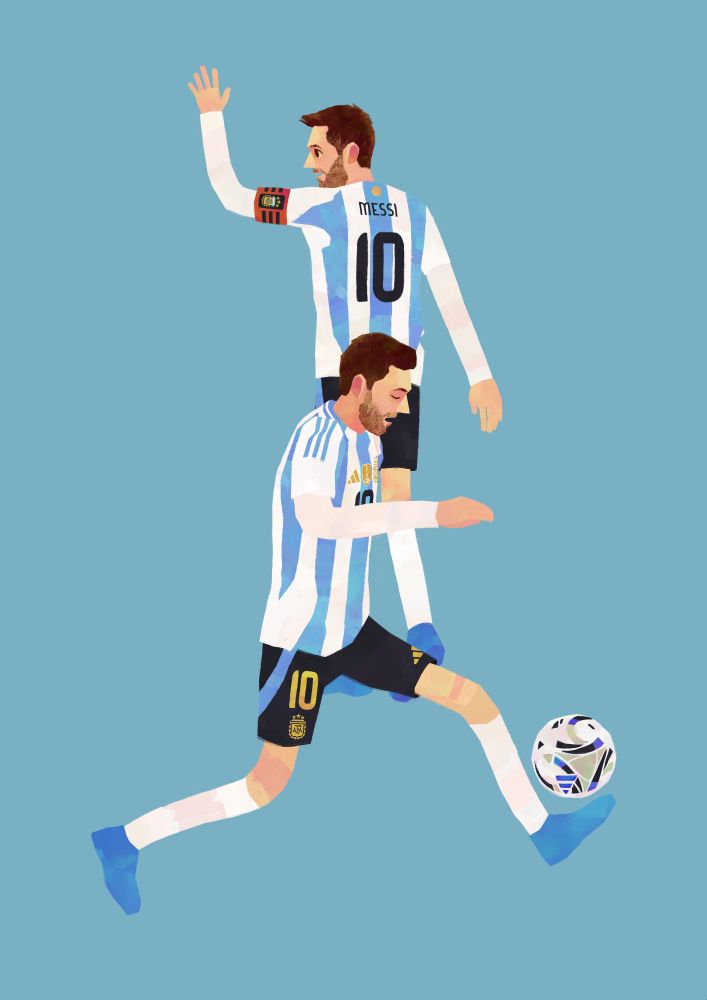 Lionel Messi playing for the Argentina National Team