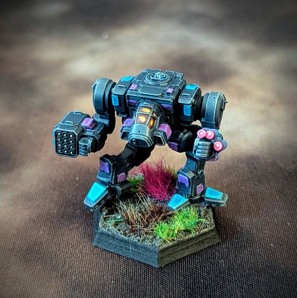 Nova Battlemech painted up as a cloud cobra.