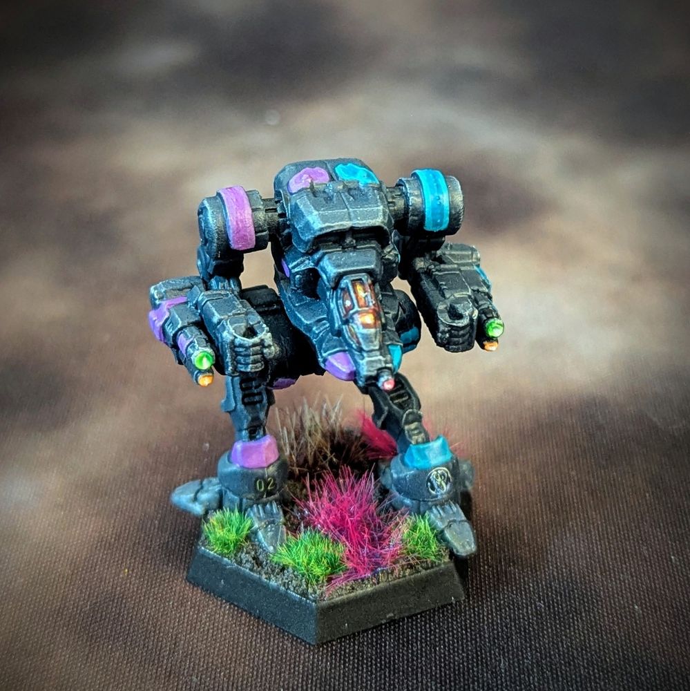 Stormcrow Battlemech painted up as a cloud cobra.