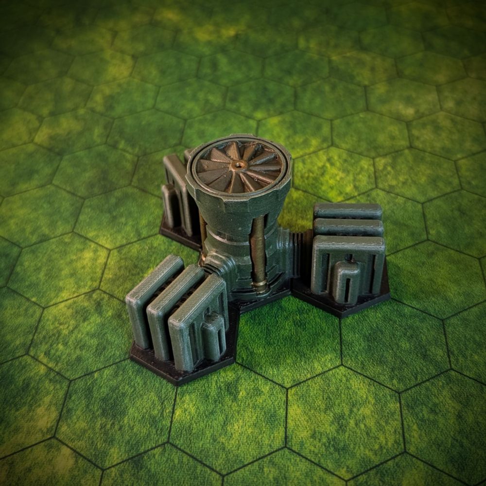 3d printed miniature building for battletech.