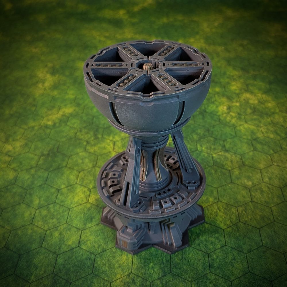 3d printed building painted for battletech