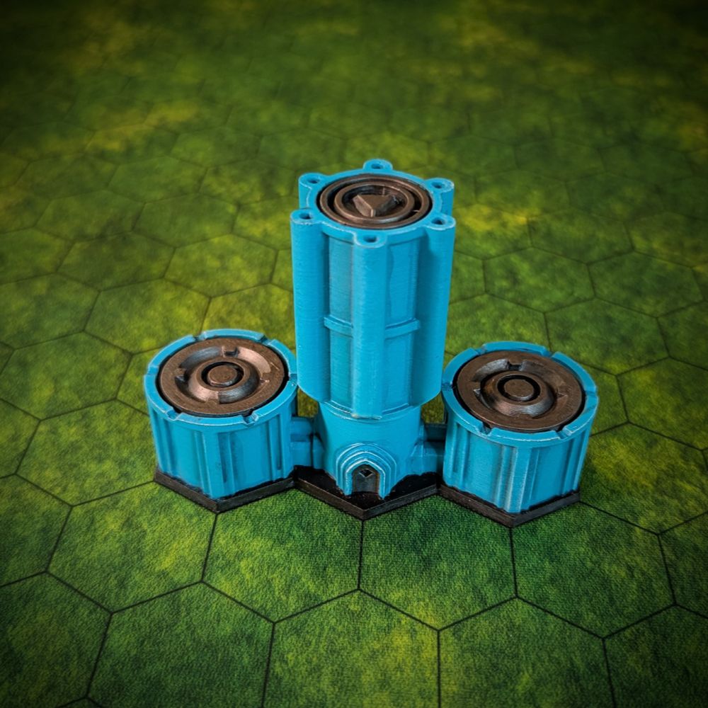 3d printed building painted for battletech