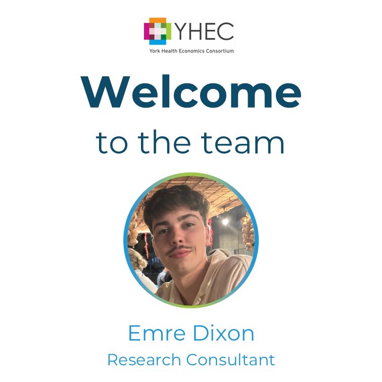 The YHEC logo appears along with a photo of Emre Dixon with the wording "Welcome to the team, Emre Dixon, Research Consultant"