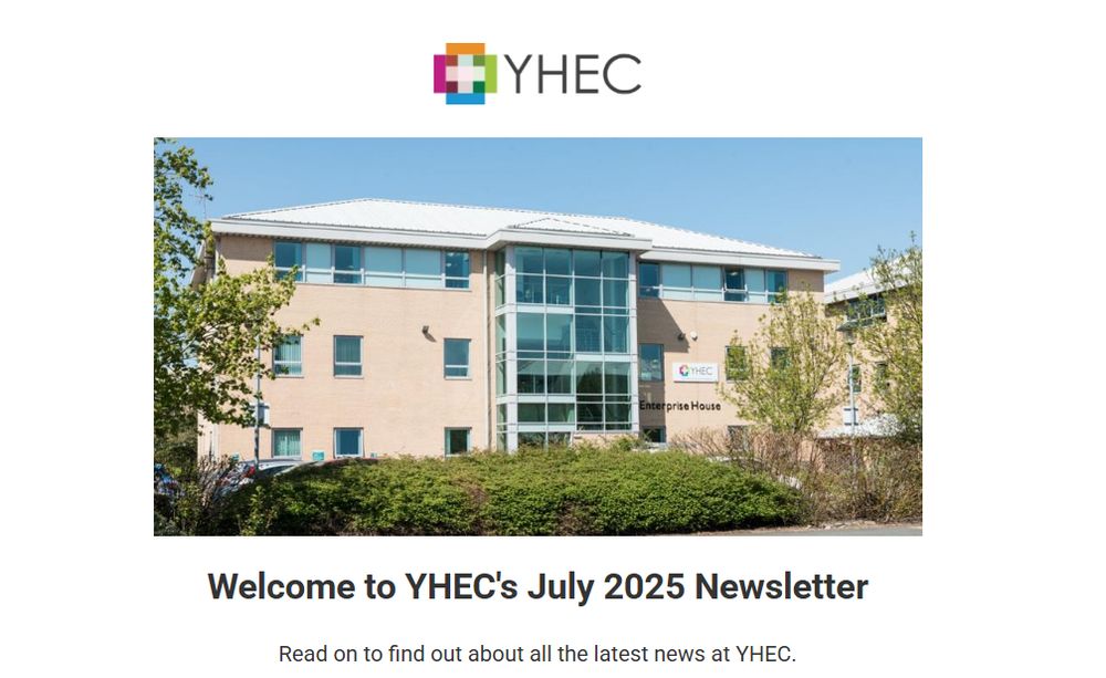 Screenshot of the YHEC July newsletter header