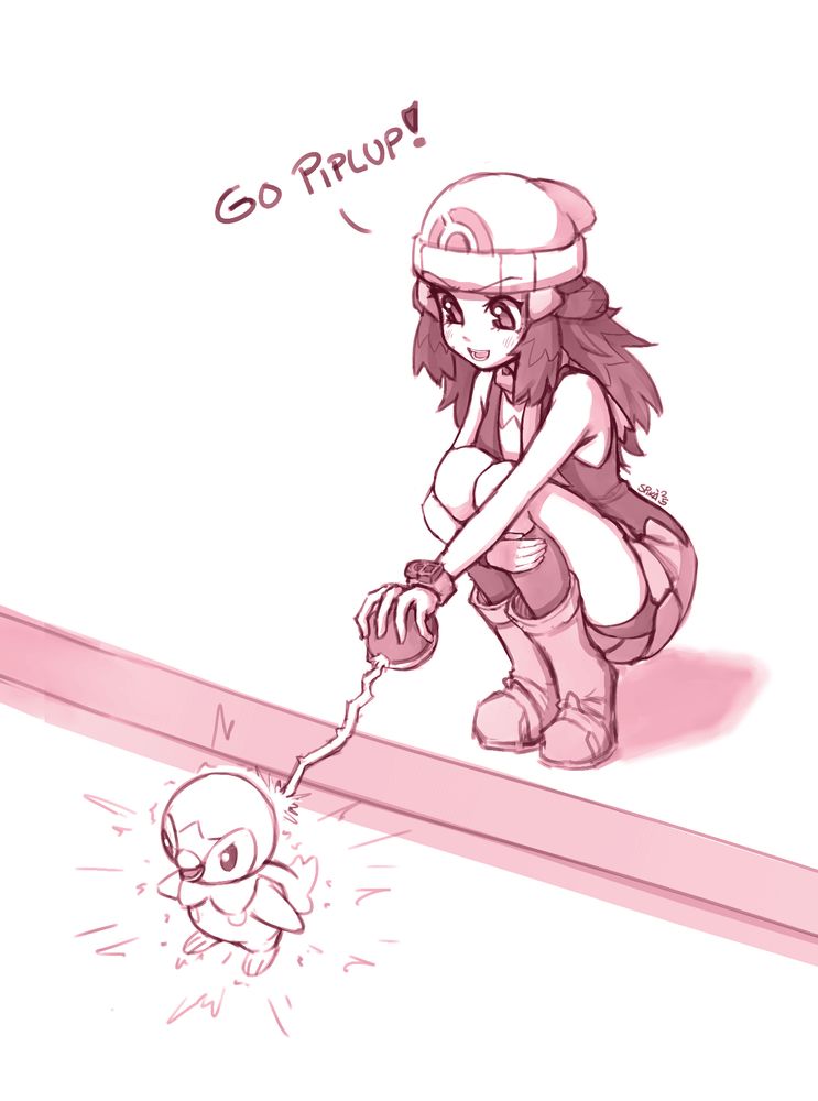 Dawn sends out Piplup for battle