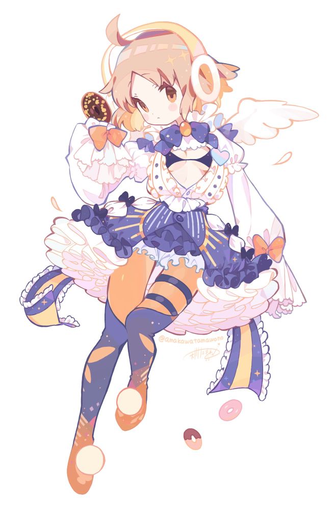天川たまを〜のオリキャラ、ドーナツを持っている無口な天使ちゃん。