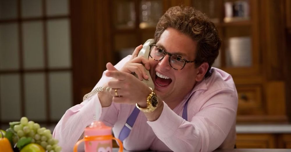 Jonah Hill in The Wolf of Wall Street on the phone 