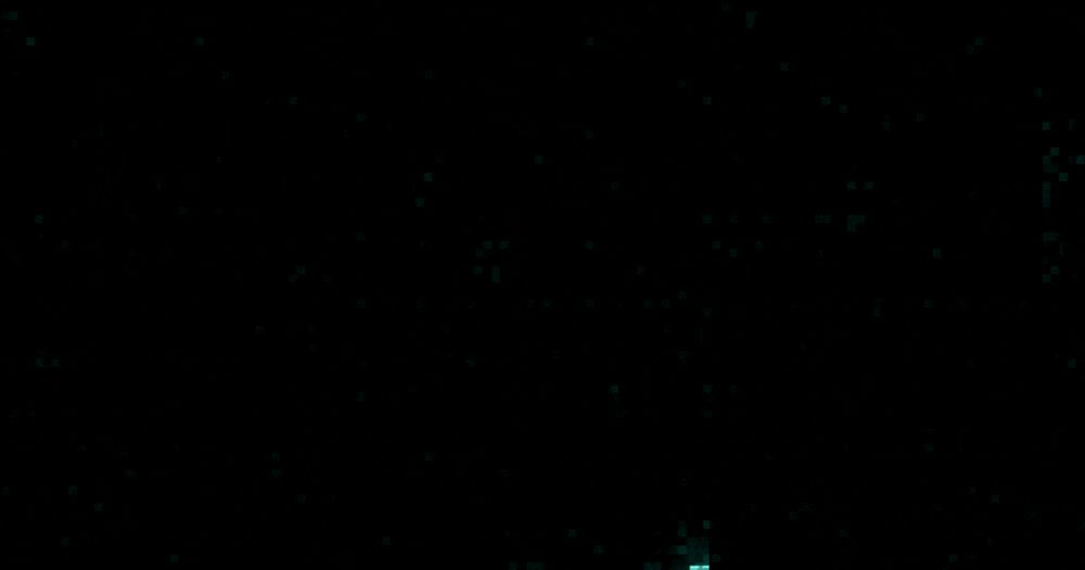 A glitchy digital timer counts down to reveal a Searchcraft logo and the phrase "we have liftoff."