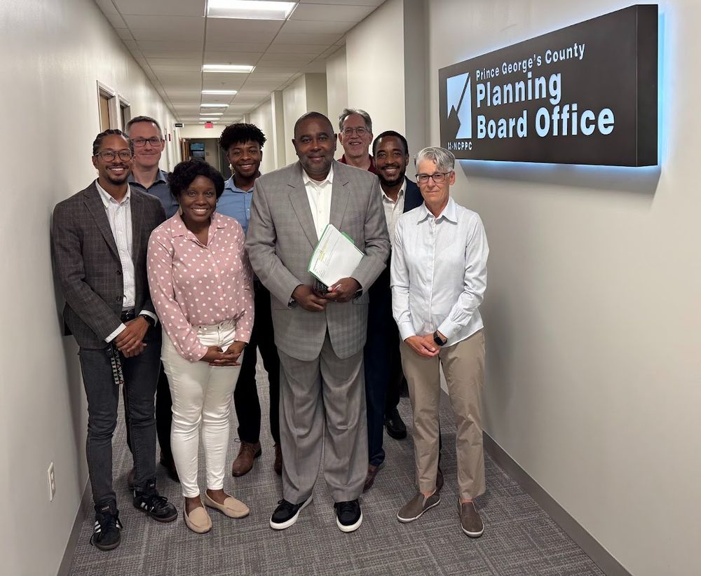 L-R: Kyle Reeder, Dan Behrend, Director Lakisha Hull, Marcus Robinson (LISC), Chair Darryl Barnes, Steve Brigham, Bernard Holloway, Cheryl Cort.