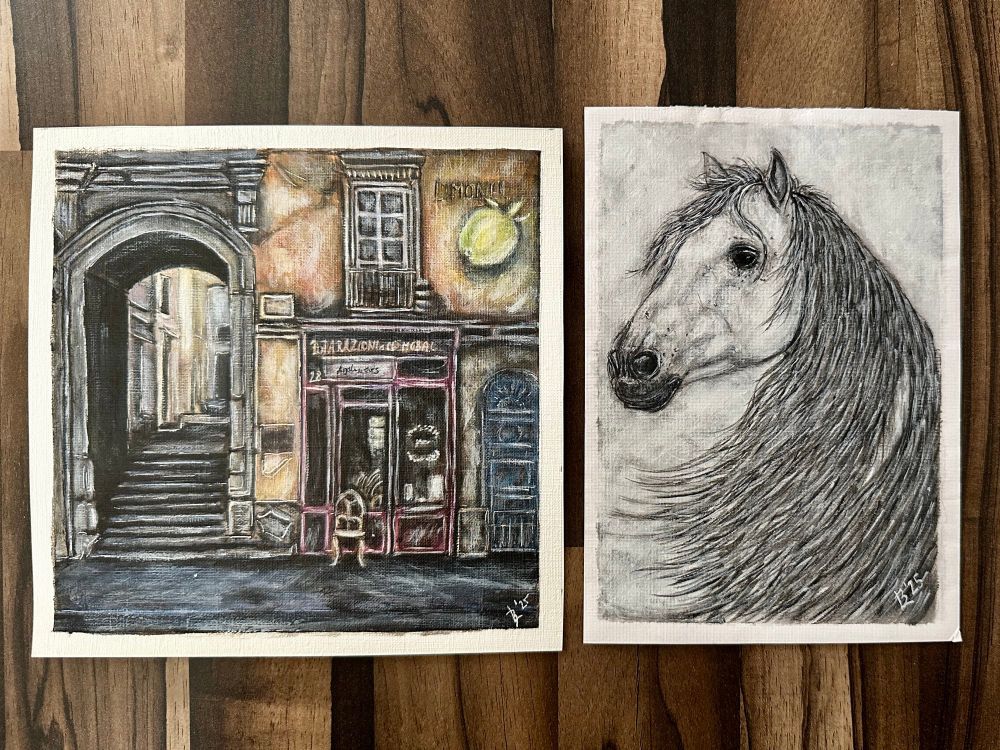Obrázky na neděli. Někde v Itálii a Bílý kůň ❤️
Krásnou neděli 🌹👇

https://www.beneslenka.cz/p/bily-kun-originalni-malba-akryl-na-kartonu/

https://www.beneslenka.cz/p/nekde-v-italii-ulicka-s-pruchodem-originalni-malba-akryl-na-papire/
