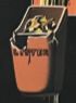 Close up of a snipped part of the cover of Iron Maiden's first album, showing a bin attached to a lampost with the word "Litter" just about readable