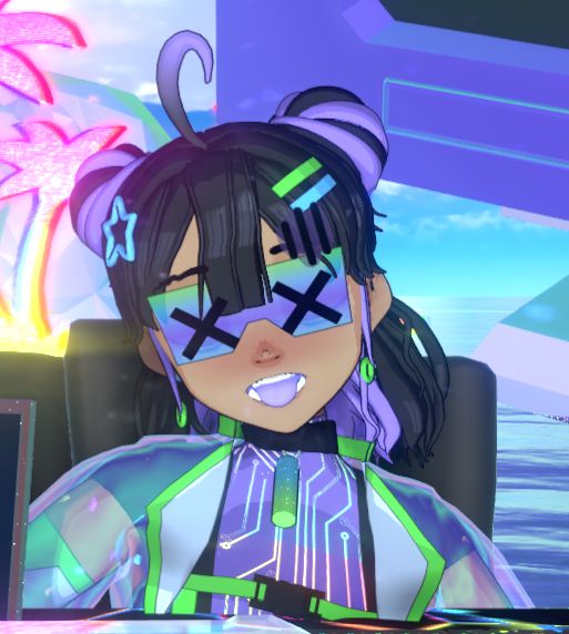 screenshot of pandy's 3D model making a x_x face