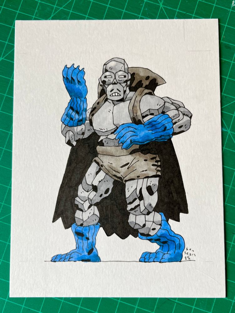 Pen and marker drawing of Jack Kirby’s Gray Gargoyle 