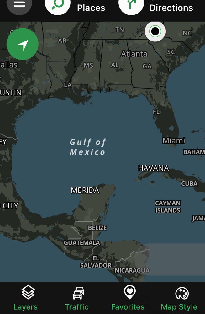 Screenshot of Mapquest with the Gulf of Mexico property identified. 
