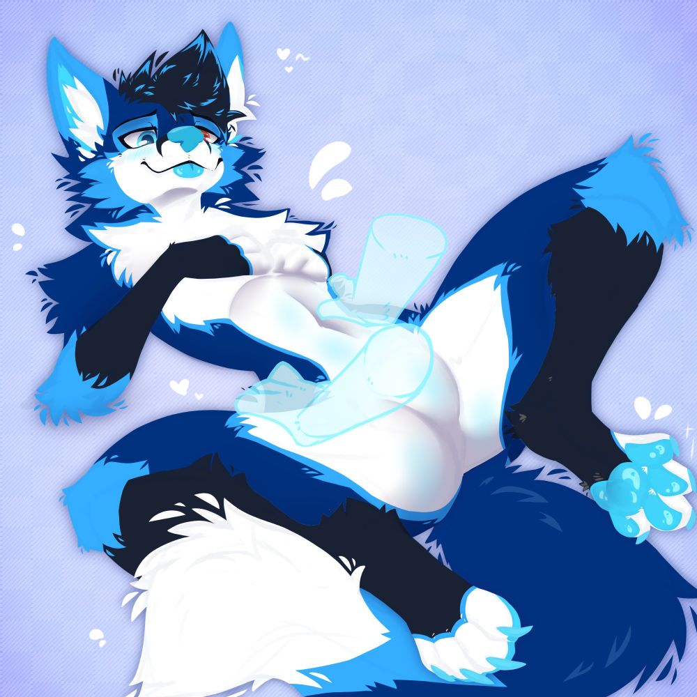 blue faggot getting belly rubs from ghost hands 